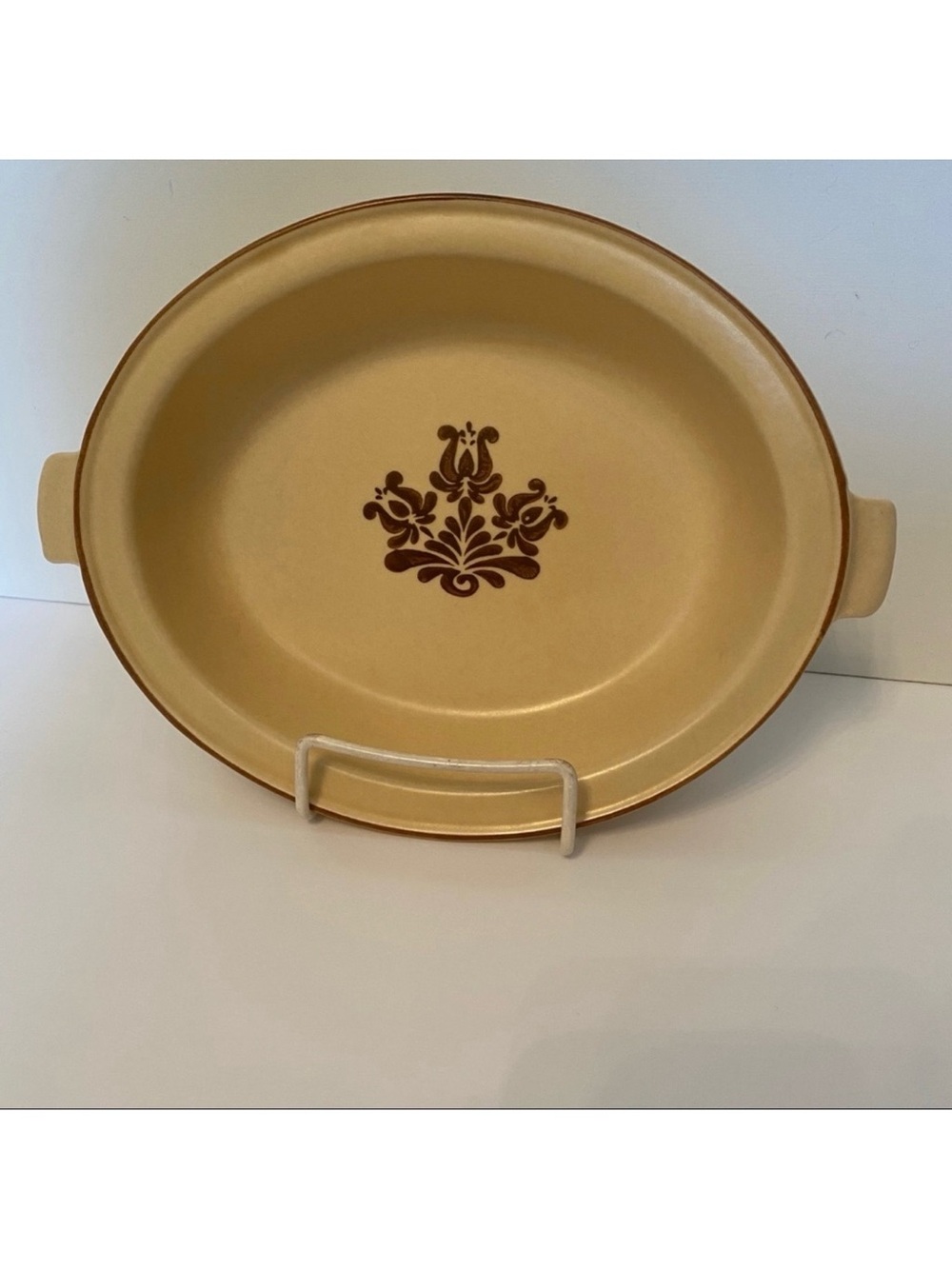 PFALTZGRAFF DISH SERVING VILLAGE PATTERN TAN BROWN DINING CASSEROLE BAKER HOME